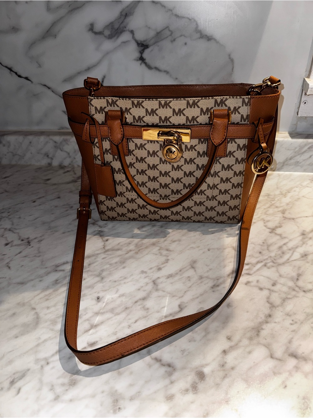 Michael Kors Jet Set Brown Signature Logo Tote
